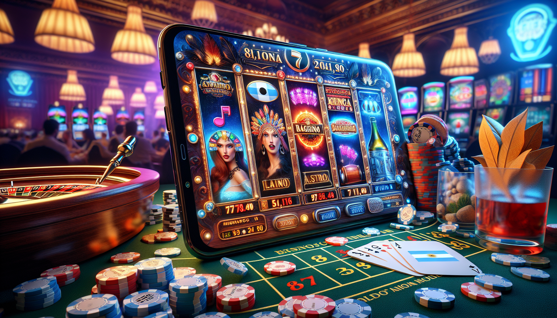 Vista de los juegos de casino más populares en Bplay App: slots, ruleta y blackjack