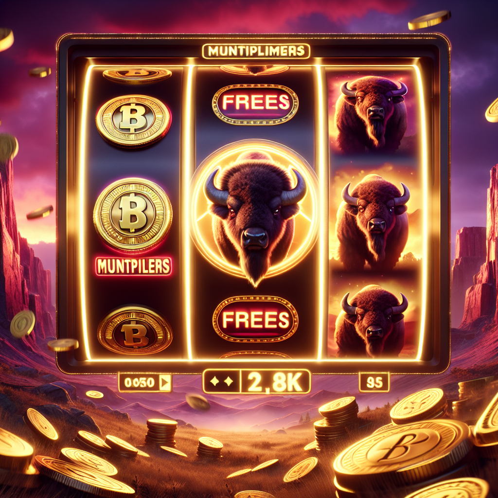 Activación de ronda de bonificación con símbolos de búfalo y monedas doradas