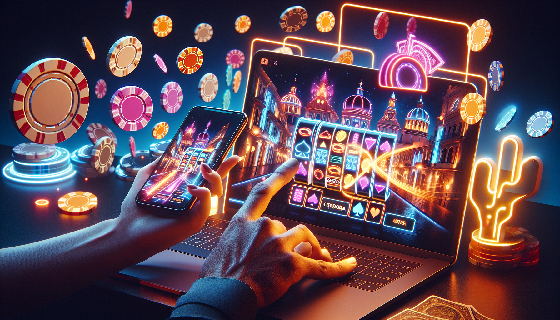 Plataforma de casino online Bplay Córdoba mostrando variedad de juegos en dispositivos