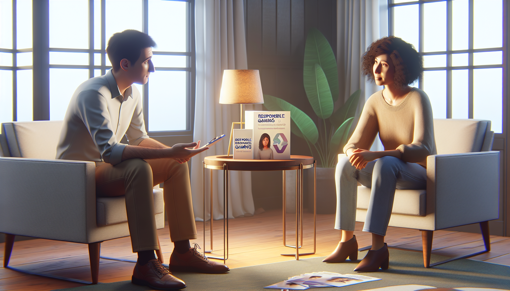 Reunión entre jugador y profesional de apoyo al juego responsable