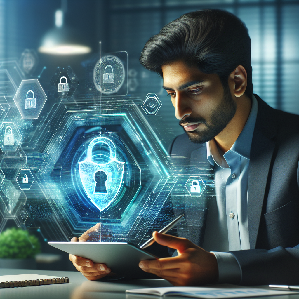 Usuario de bplay revisando políticas de privacidad en un entorno digital seguro