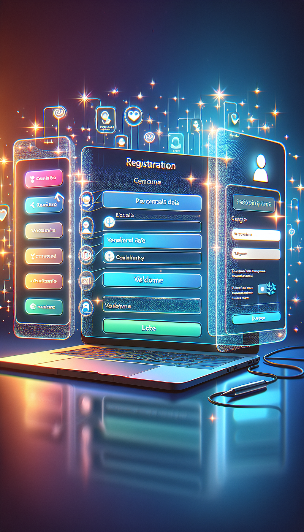 Secuencia de registro y uso de código promocional en Bplay Casino Santa Fe en laptop