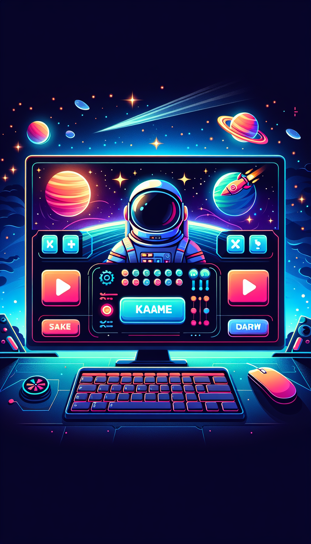 Interfaz de Spaceman Casino Online con botones intuitivos y gráficos cartoon.